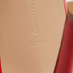 Pre Owned Gianvito Rossi Poppy Red Leather and PVC Skye Sandals Size 41.5