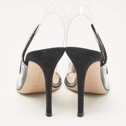 Pre Owned Gianvito Rossi Transparent PVC and Suede Embellished Hortensia Pumps Size 37