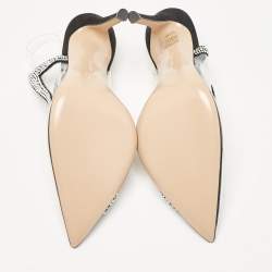 Pre Owned Gianvito Rossi Transparent PVC and Suede Embellished Hortensia Pumps Size 37