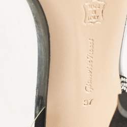 Pre Owned Gianvito Rossi Transparent PVC and Suede Embellished Hortensia Pumps Size 37