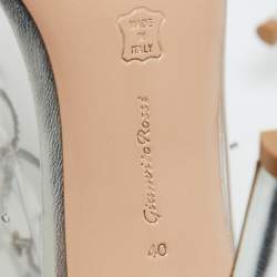 Gianvito Rossi Silver Leather and PVC Icon Ankle Length Boots Size 40