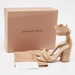 Pre Owned Gianvito Rossi Beige Suede Versilia Sandals Size 34