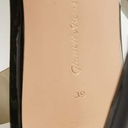 Pre Owned Gianvito Rossi Black/Brown PVC Metropolis Slide Sandals Size 39