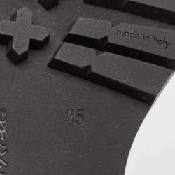 Pre Owned Gianvito Rossi Black Knit Fabric Torrance Ankle Boots Size 35