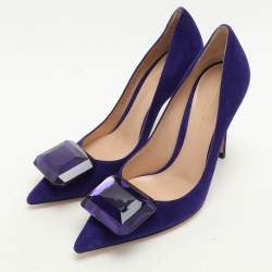 Gianvito Rossi Purple Suede Jaipur Pumps Size 36