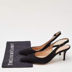 Pre Owned Gianvito Rossi Black Suede Slingback Pumps 38.5