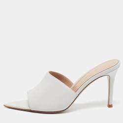 Gianvito Rossi White Leather Alise Mules Size 36