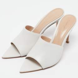 Gianvito Rossi White Leather Alise Mules Size 36