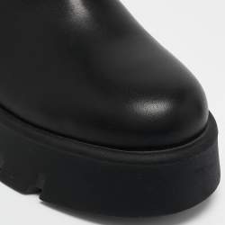 Pre Owned Gianvito Rossi Black Leather Montey Ankle Boots Size 37.5