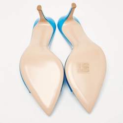 Pre Owned Gianvito Rossi Blue PVC Elle Slide Sandals Size 37.5