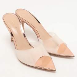 Pre Owned Gianvito Rossi Transparent PVC Elle Slide Sandals Size 38