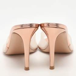 Pre Owned Gianvito Rossi Transparent PVC Elle Slide Sandals Size 38