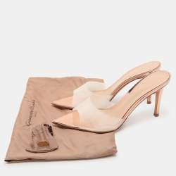 Pre Owned Gianvito Rossi Transparent PVC Elle Slide Sandals Size 38