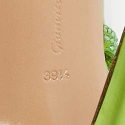 Pre Owned Gianvito Rossi Transparent/Green PVC and Suede Embellished Hortensia Pumps Size 39.5