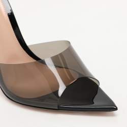 Pre Owned Gianvito Rossi Black PVC Elle Slide Sandals Size 38