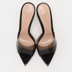 Pre Owned Gianvito Rossi Black PVC Elle Slide Sandals Size 38