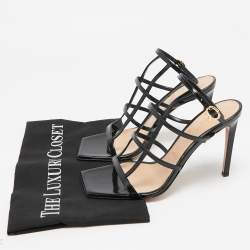 Pre Owned Gianvito Rossi Black Leather Mondry Sandals Size 38