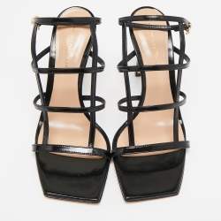 Pre Owned Gianvito Rossi Black Leather Mondry Sandals Size 38