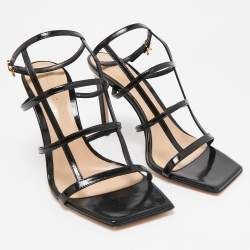 Pre Owned Gianvito Rossi Black Leather Mondry Sandals Size 38