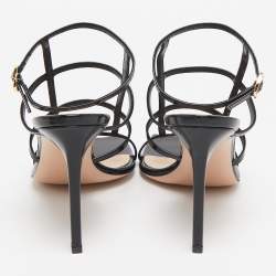 Pre Owned Gianvito Rossi Black Leather Mondry Sandals Size 38