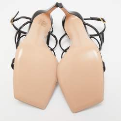 Pre Owned Gianvito Rossi Black Leather Mondry Sandals Size 38