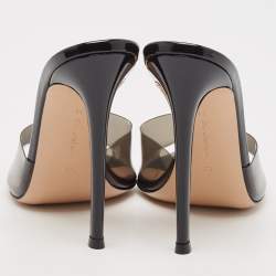 Pre Owned Gianvito Rossi Black PVC Elle Slide Sandals Size 39