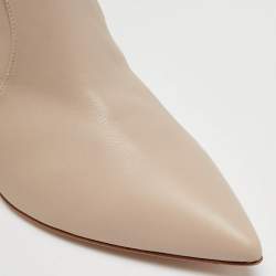 Pre Owned Gianvito Rossi Beige Leather Hansen Knee Length Boots Size 42