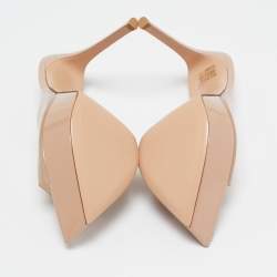 Pre Owned Gianvito Rossi Beige PVC Alise Platform Mules Size 38.5