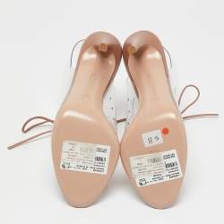 Pre Owned Gianvito Rossi Transparent/Beige PVC and Leather Helmut Ankle Booties Size 38