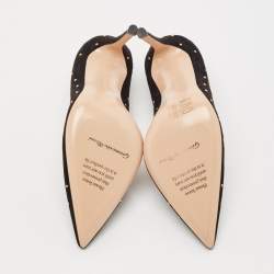 Pre Owned Gianvito Rossi Black Studded Suede Pointed-Toe Pumps Size 36