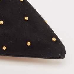Pre Owned Gianvito Rossi Black Studded Suede Pointed-Toe Pumps Size 36