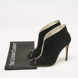 Gianvito Rossi Black Suede Vamp Booties Size 37