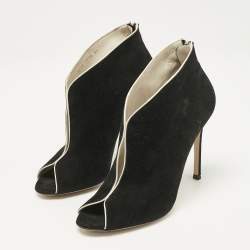 Gianvito Rossi Black Suede Vamp Booties Size 37