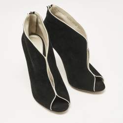 Gianvito Rossi Black Suede Vamp Booties Size 37
