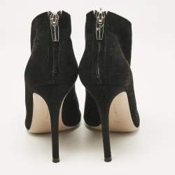Gianvito Rossi Black Suede Vamp Booties Size 37