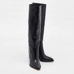Pre Owned Gianvito Rossi Black Leather Knee Length Boots Size 36