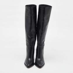 Pre Owned Gianvito Rossi Black Leather Knee Length Boots Size 36
