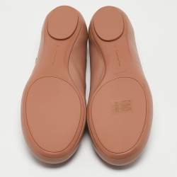 Pre Owned Gianvito Rossi Dusty Pink Leather Carla Ballet Flats Size 38