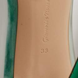 Gianvito Rossi Metallic Green Leather and PVC Plexi Pumps Size 38