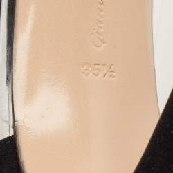 Pre Owned Gianvito Rossi Black Suede and PVC Plexi Pumps Size 35.5