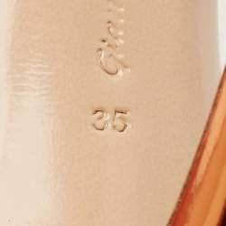 Pre Owned Gianvito Rossi Transparent/Orange PVC and Suede Embellished Hortensia Pumps Size 35