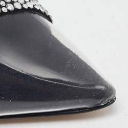 Pre Owned Gianvito Rossi Transparent/Black PVC and Suede Embellished Hortensia Pumps Size 35