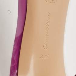 Pre Owned Gianvito Rossi Pink Patent Leather and PVC Plexi Pumps Size 38.5