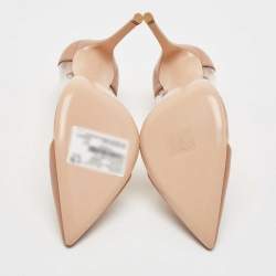 Gianvito Rossi Beige Leather and PVC Plexi Pumps Size 40.5