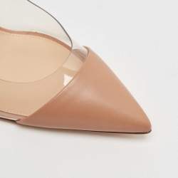 Gianvito Rossi Beige Leather and PVC Plexi Pumps Size 40.5