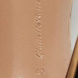 Pre Owned Gianvito Rossi Gold/Transparent Crystal Embellished Leather and PVC Lennox Pumps Size 40
