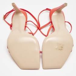Gianvito Rossi Poppy Red Leather Manilla Sandals Size 39