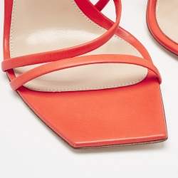Gianvito Rossi Poppy Red Leather Manilla Sandals Size 39