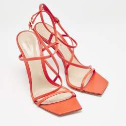 Gianvito Rossi Poppy Red Leather Manilla Sandals Size 39