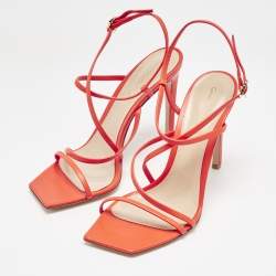 Gianvito Rossi Poppy Red Leather Manilla Sandals Size 39